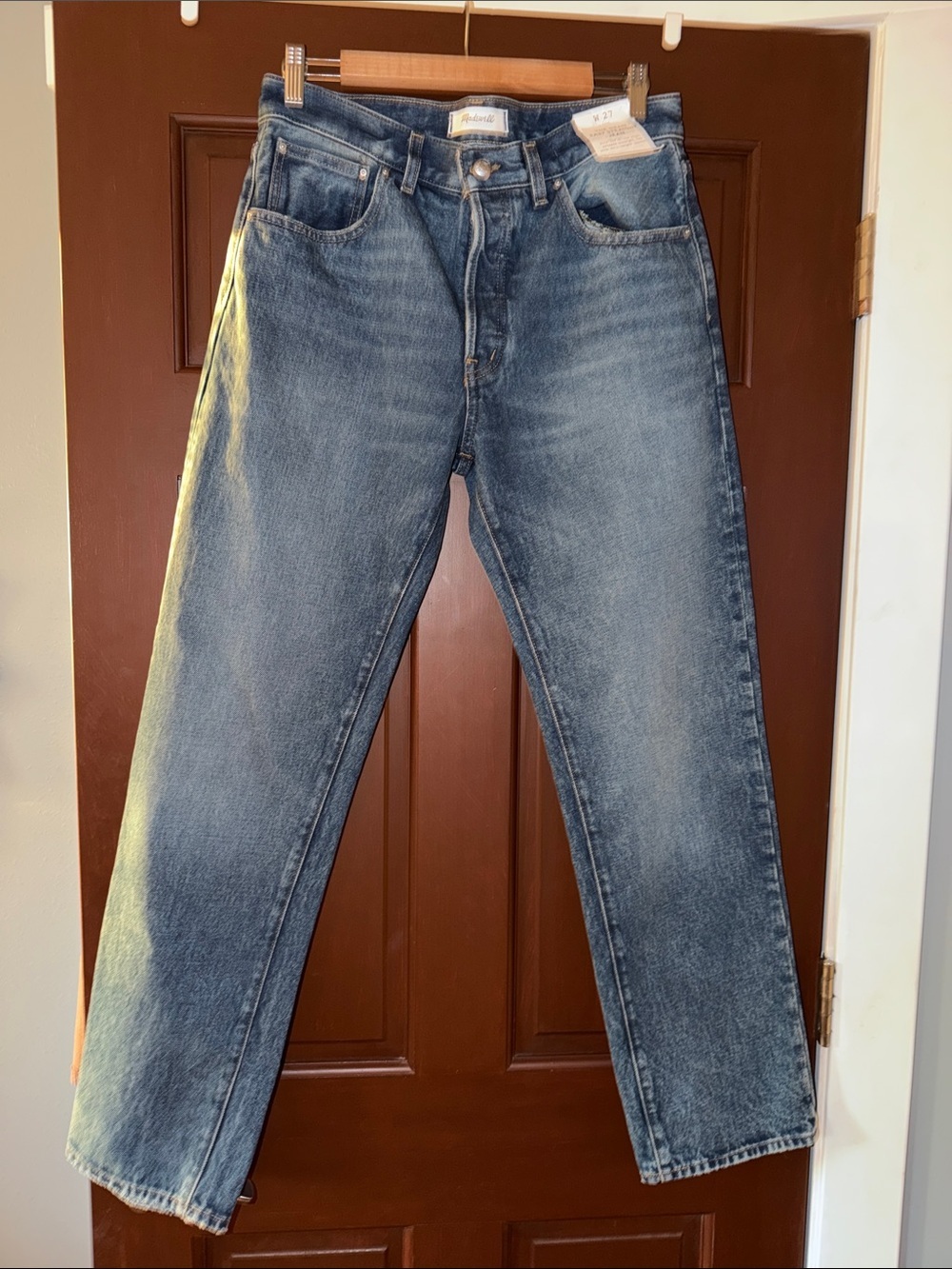Madewell Straight Men’s Jeans in Mid Blue Wash
